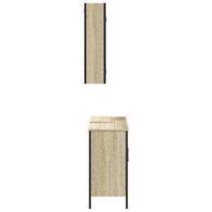 Set Mobili da Bagno 2 pz Rovere Sonoma in Legno Multistrato 3214721