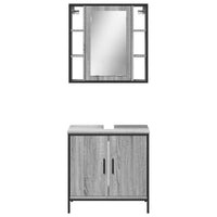 Set Mobili da Bagno 2 pz Grigio Sonoma in Legno Multistrato 3214723