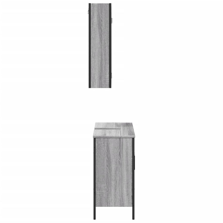 Set Mobili da Bagno 2 pz Grigio Sonoma in Legno Multistrato 3214723