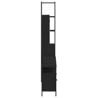 Set Mobili da Bagno 4 pz Nero in Legno Multistrato 3214745