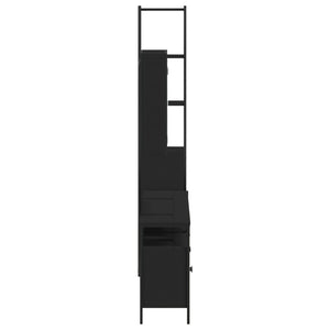 Set Mobili da Bagno 4 pz Nero in Legno Multistrato 3214745