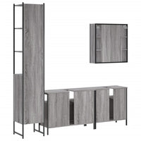 Set Mobili da Bagno 4 pz Grigio Sonoma in Legno Multistrato 3214748