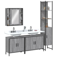 Set Mobili da Bagno 4 pz Grigio Sonoma in Legno Multistratocod mxl 115766