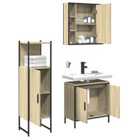 Set di Mobili da Bagno 3 pz Rovere Sonoma in Legno Multistrato 3214761