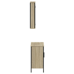 Set Mobili da Bagno 2 pz Rovere Sonoma in Legno Multistrato 3214781