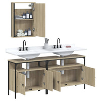 Set Mobili da Bagno 3 pz Rovere Sonoma in Legno Multistrato 3214786