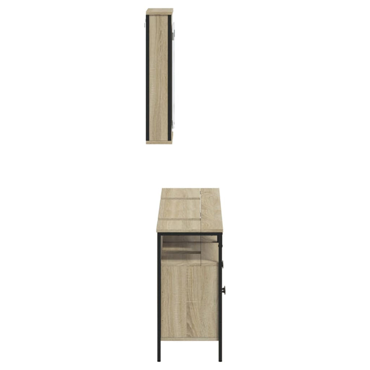 Set Mobili da Bagno 3 pz Rovere Sonoma in Legno Multistrato 3214786