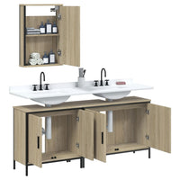 Set Mobili da Bagno 3 pz Rovere Sonoma in Legno Multistrato 3214791