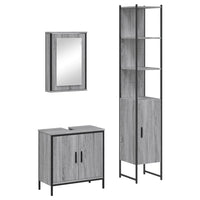 Set Mobili da Bagno 3 pz Grigio Sonoma in Legno Multistratocod mxl 116508