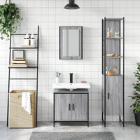 Set Mobili da Bagno 3 pz Grigio Sonoma in Legno Multistratocod mxl 116508