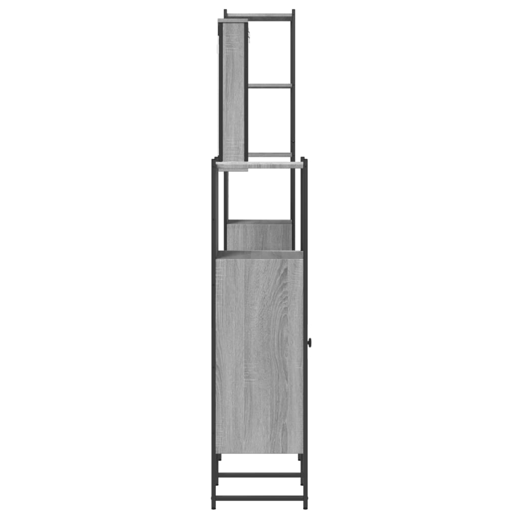 Set Mobili da Bagno 4 pz Grigio Sonoma in Legno Multistrato 3214828