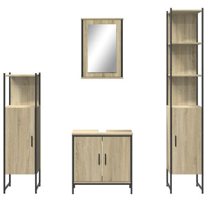 Set Mobili da Bagno 4 pz Rovere Sonoma in Legno Multistrato 3214831