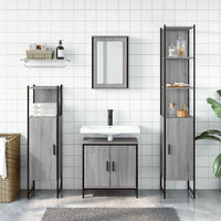 Set Mobili da Bagno 4 pz Grigio Sonoma in Legno Multistrato 3214833