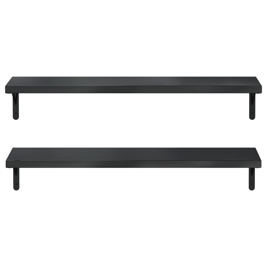 Mensole a Muro 2 pz 100x23,5 cm Nero in Acciaio Inossidabile 3214513