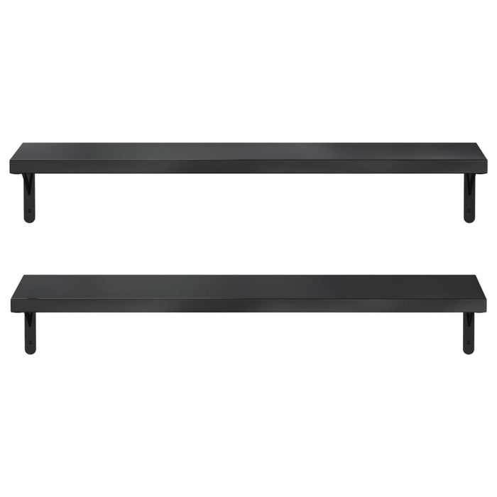 Mensole a Muro 2 pz 100x23,5 cm Nero in Acciaio Inossidabile 3214513