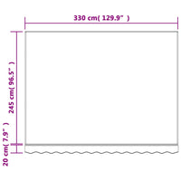 Tessuto di Ricambio per Tenda Strisce Multicolore 3,5x2,5 m 367725