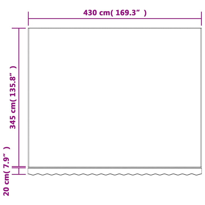 Tessuto di Ricambio per Tenda Strisce Multicolore 4,5x3,5 m 367729