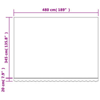 Tessuto di Ricambio per Tenda Strisce Multicolore 5x3,5 m 367731