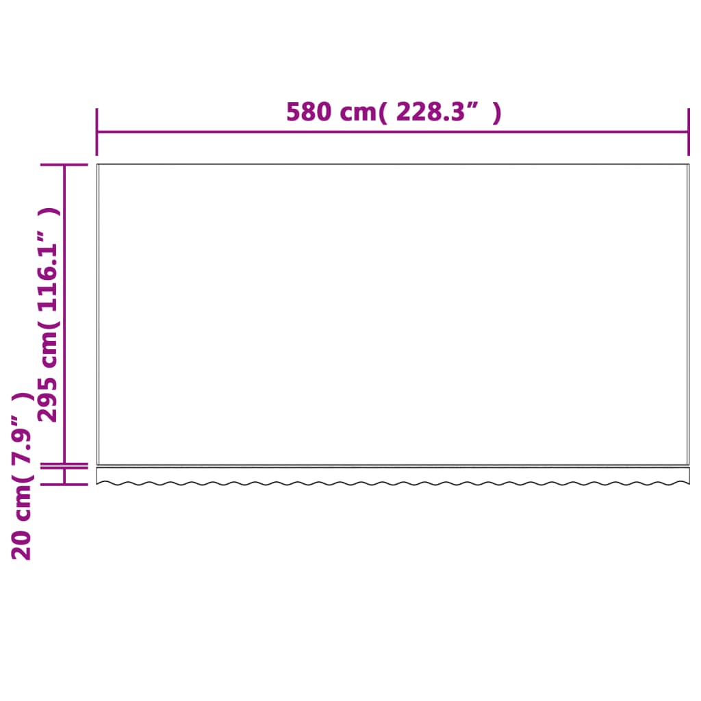 Tessuto di Ricambio per Tenda Strisce Multicolore 6x3 m 367732