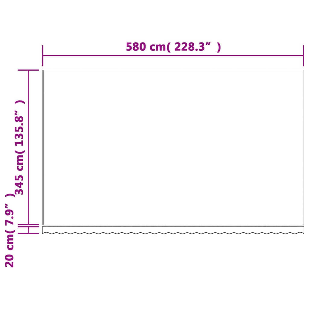 Tessuto di Ricambio per Tenda Strisce Multicolore 6x3,5 m 367733