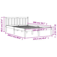 Giroletto senza Materasso Marrone Cera 120x200 cm Legno di Pino 844808