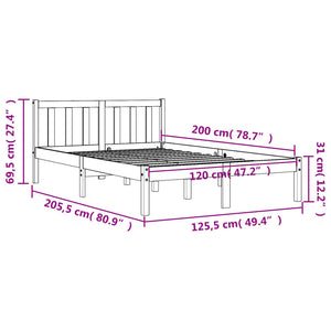 Giroletto senza Materasso Marrone Cera 120x200 cm Legno di Pino 844808