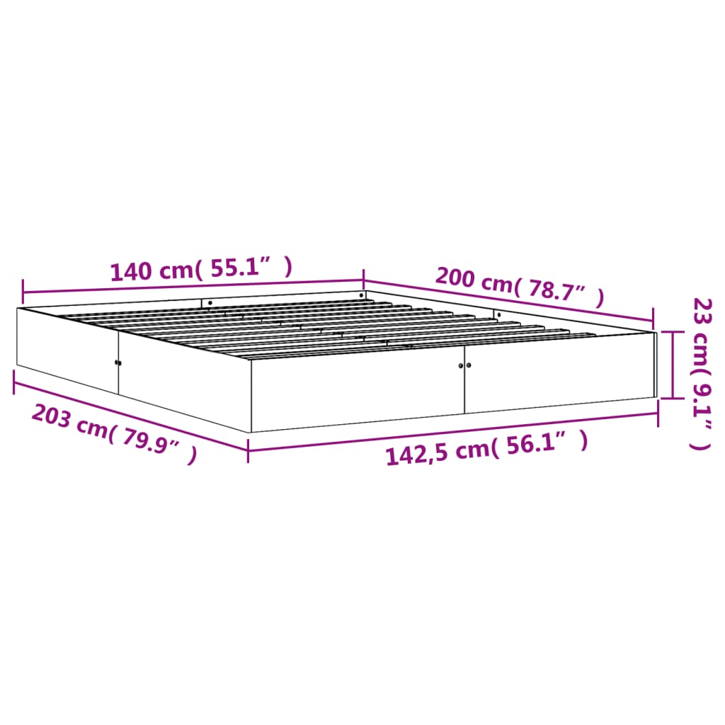 Giroletto Marrone Cera 140x200 cm in Legno Massello di Pino 844818