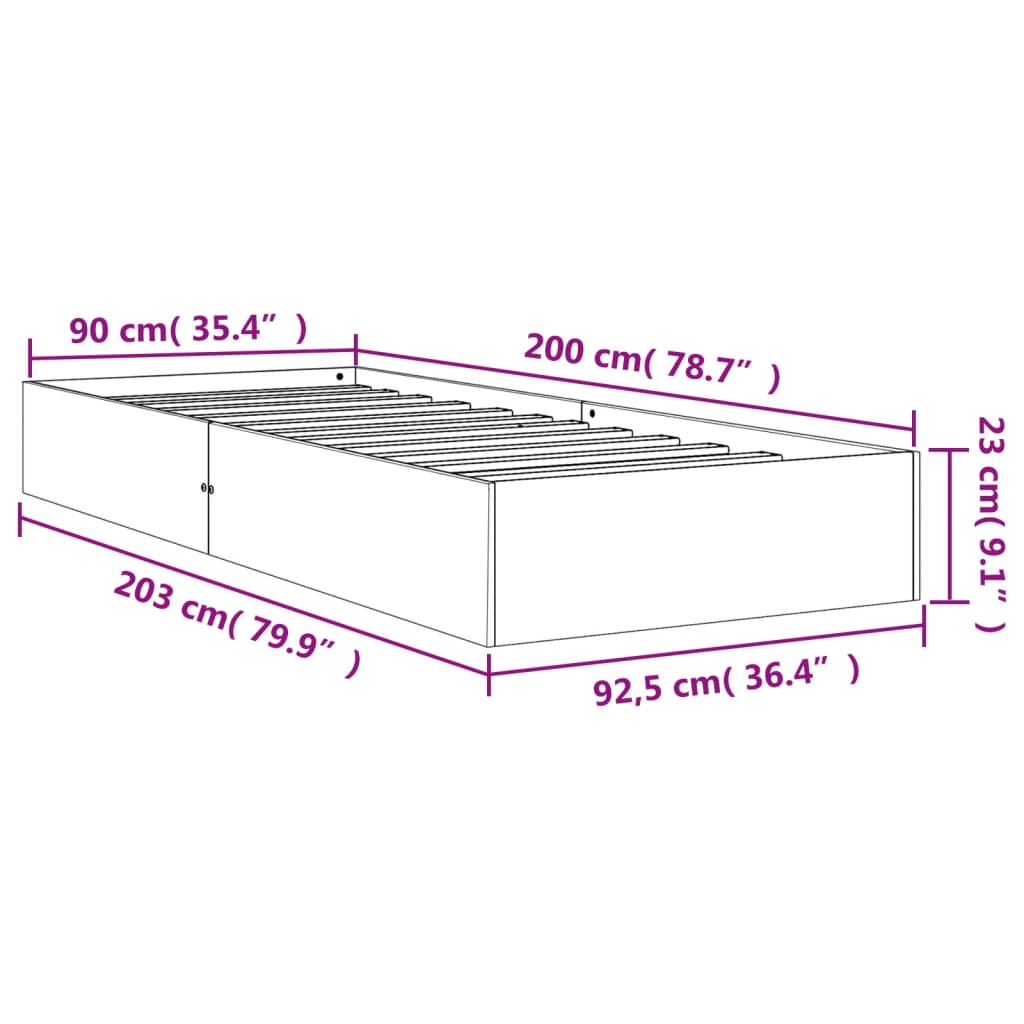 Giroletto Marrone Cera 90x200 cm in Legno Massello di Pino 844821