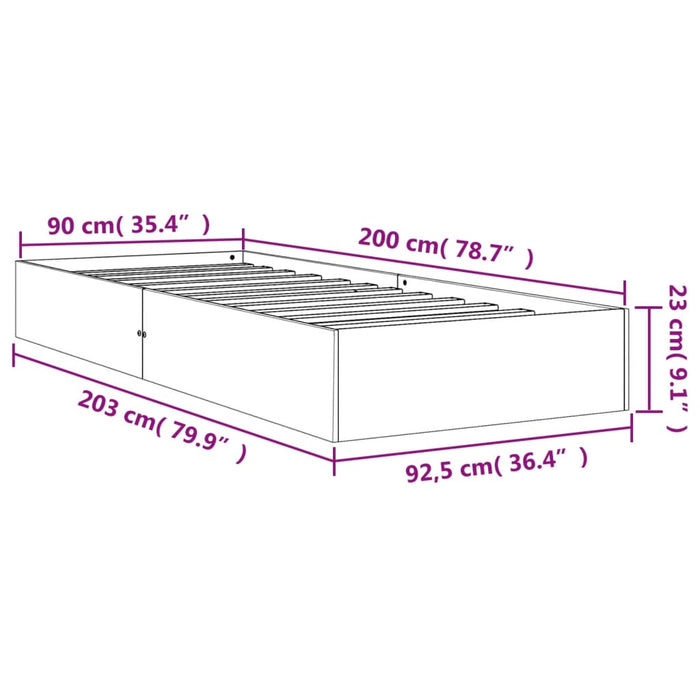 Giroletto Marrone Cera 90x200 cm in Legno Massello di Pino 844821