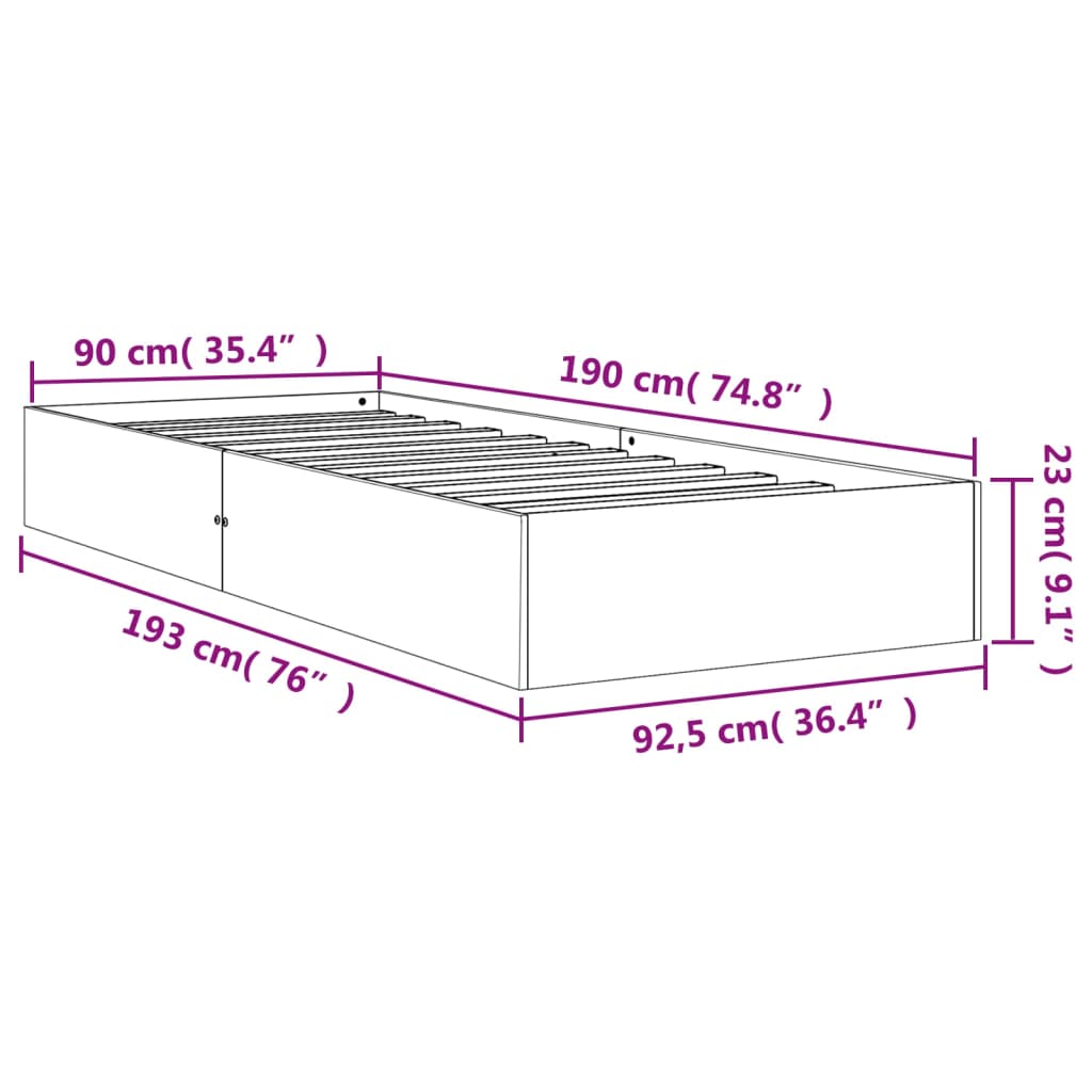 Giroletto Marrone Cera 90x190 cm in Legno Massello di Pino 844823