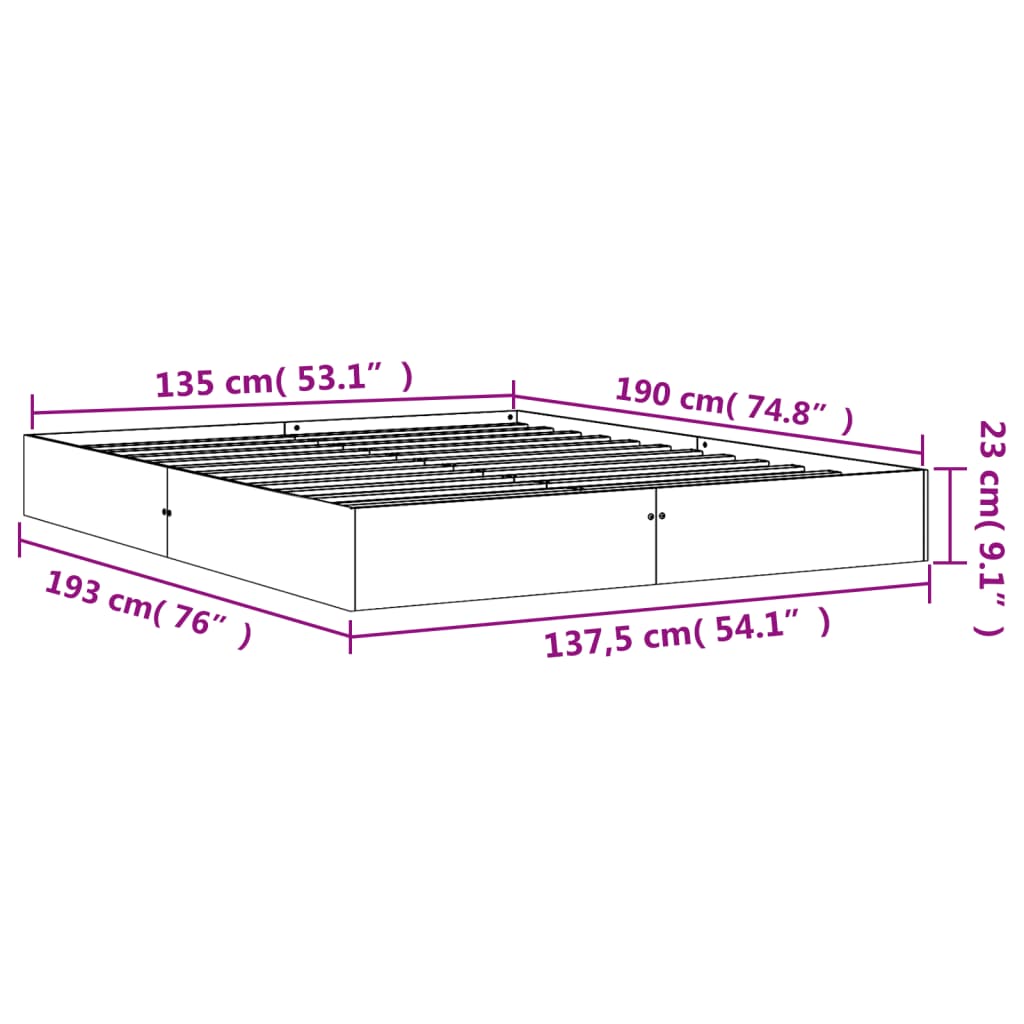 Giroletto Marrone Cera 135x190 cm in Legno Massello di Pino 844825