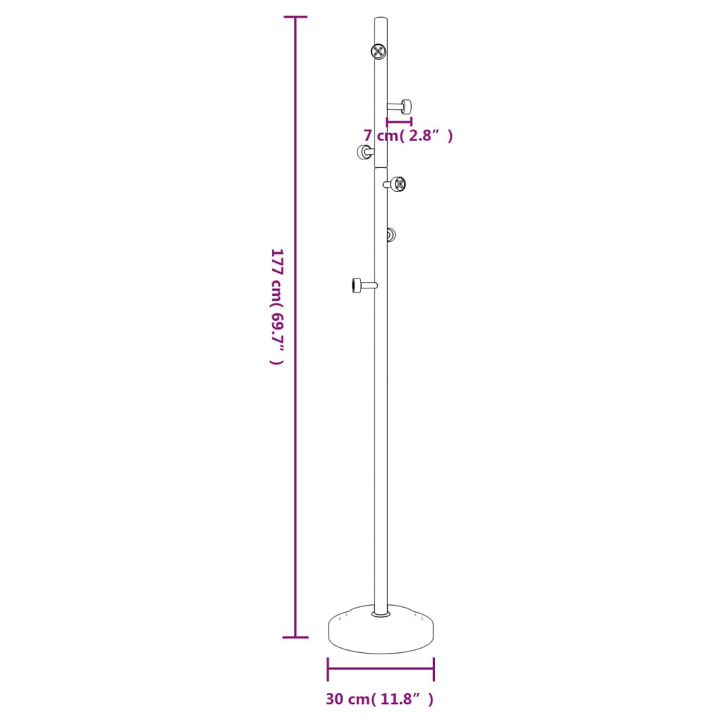 Appendiabiti Nero 177 cm in Ferro Verniciato a Polvere 377085