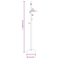 Appendiabiti Nero 177 cm in Ferro Verniciato a Polvere 377085