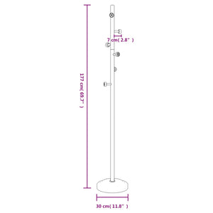 Appendiabiti Bianco 177 cm in Ferro Verniciato a Polvere 377086