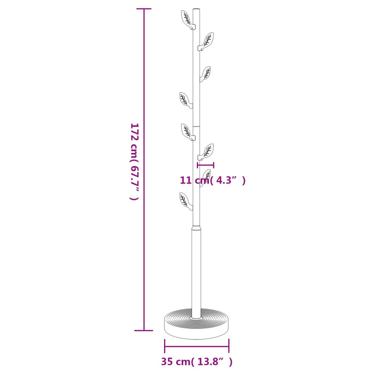 Appendiabiti Rosa 172 cm in Ferro Verniciato a Polvere 377090