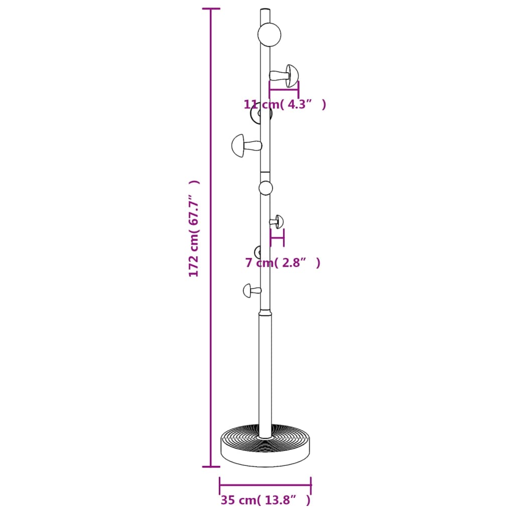 Appendiabiti Rosa 172 cm in Ferro Verniciato a Polvere 377097