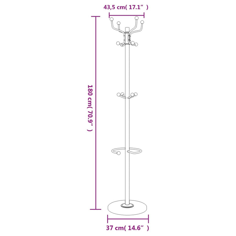 Appendiabiti con Portaombrelli Bianco 180 cm Ferro Verniciato 377102