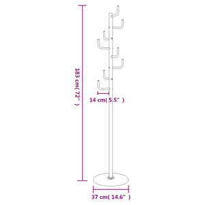 Appendiabiti Nero 183 cm in Ferro Verniciato a Polvere 377105