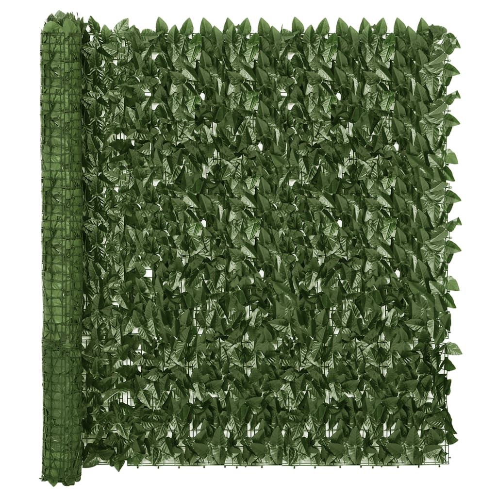 Paravento da Balcone con Foglie Verde Scuro 200x150 cm 367842