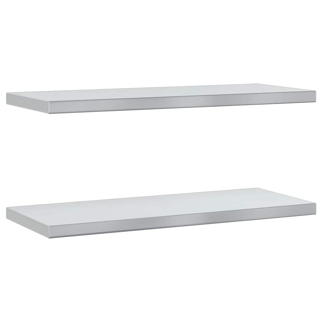 Mensole a Muro 2 pz 75x30x3 cm Argento in Acciaio Inossidabile 30282