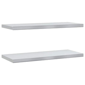 Mensole a Muro 2 pz 75x30x3 cm Argento in Acciaio Inossidabile 30282