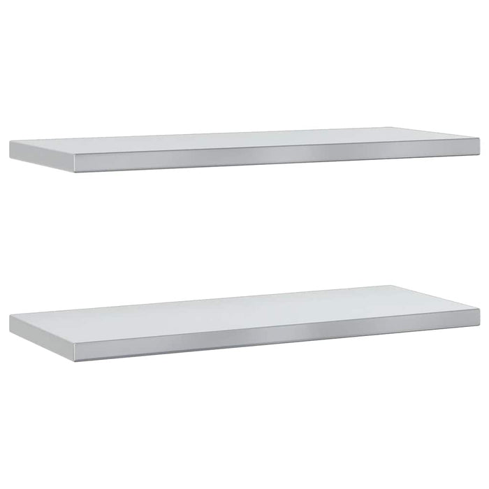 Mensole a Muro 2 pz 75x30x3 cm Argento in Acciaio Inossidabile 30282