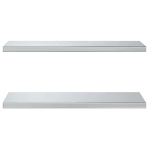 Mensole a Muro 2 pz 75x30x3 cm Argento in Acciaio Inossidabile 30282