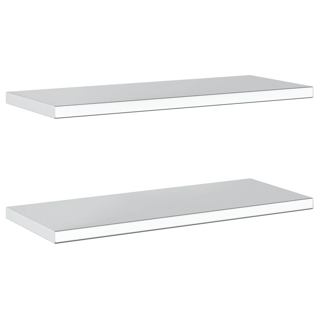 Mensole a Muro 2 pz 75x30x3 cm Argento in Acciaio Inossidabile 30282