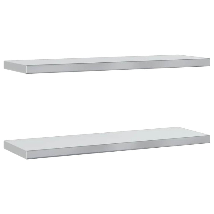 Mensole a Muro 2 pz 75x23,5x3cm Argento in Acciaio Inossidabile 30283