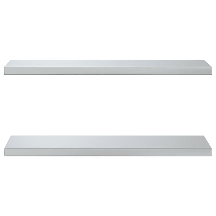 Mensole a Muro 2 pz 75x23,5x3cm Argento in Acciaio Inossidabile 30283