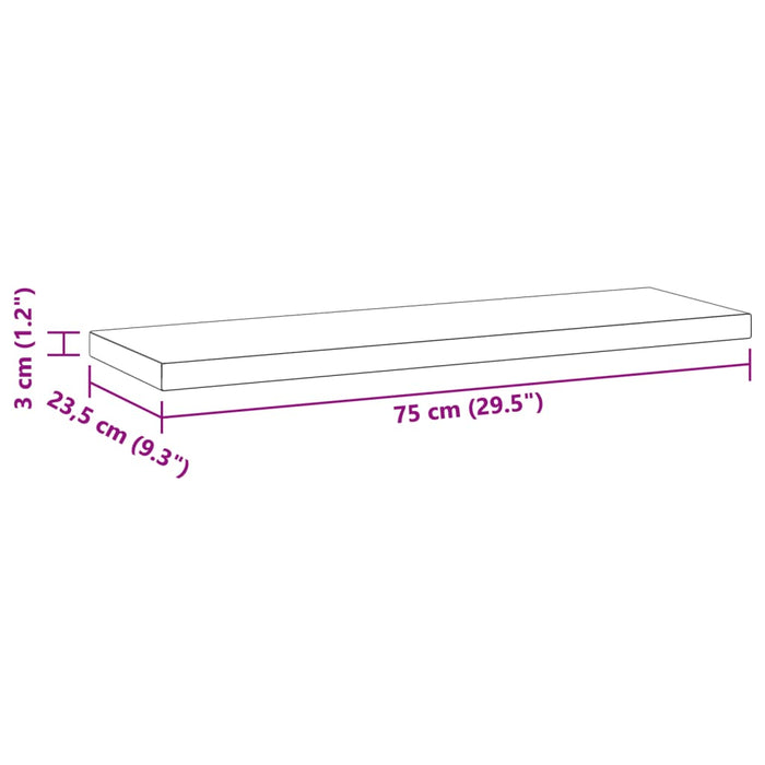 Mensole a Muro 2 pz 75x23,5x3cm Argento in Acciaio Inossidabile 30283