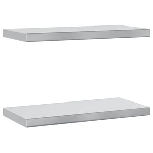 Mensole a Muro 2 pz 50x23,5x3cm Argento in Acciaio Inossidabile 30286