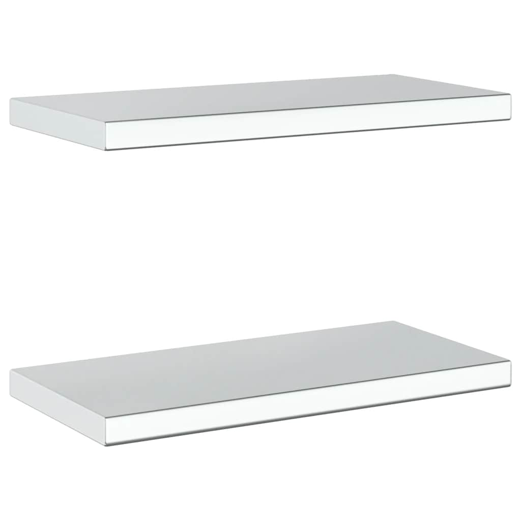 Mensole a Muro 2 pz 50x23,5x3cm Argento in Acciaio Inossidabile 30286