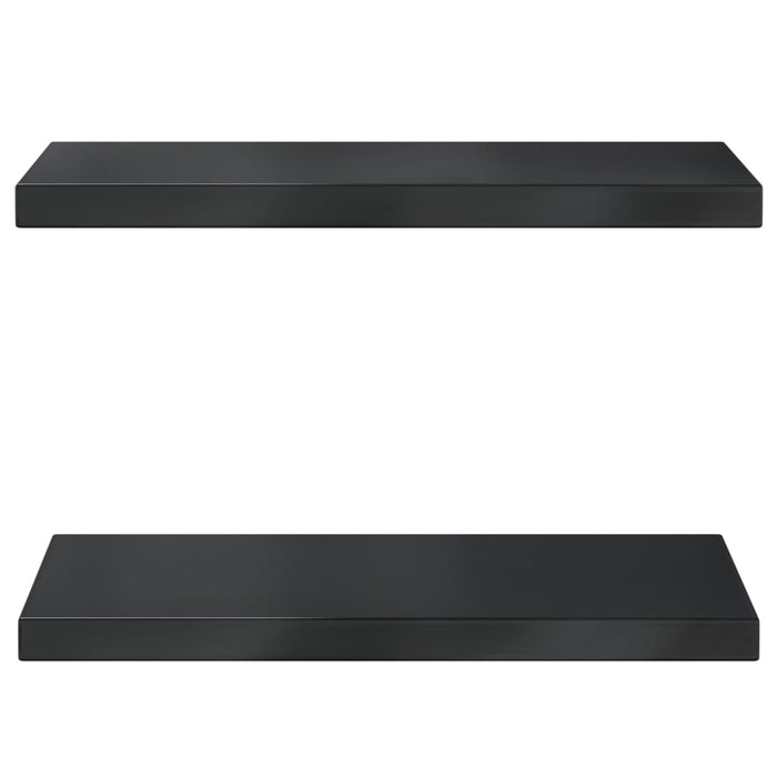 Mensole a Muro 2 pz 50x23,5x3 cm Nero in Acciaio Inossidabile 30295